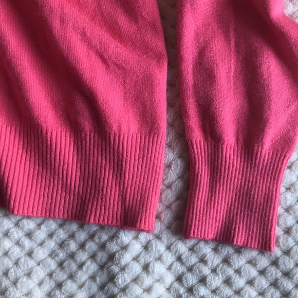 Emily Stacy thin pink sweater w/multicolored stones and pink fuzzy balls Size L - Picture 8 of 9